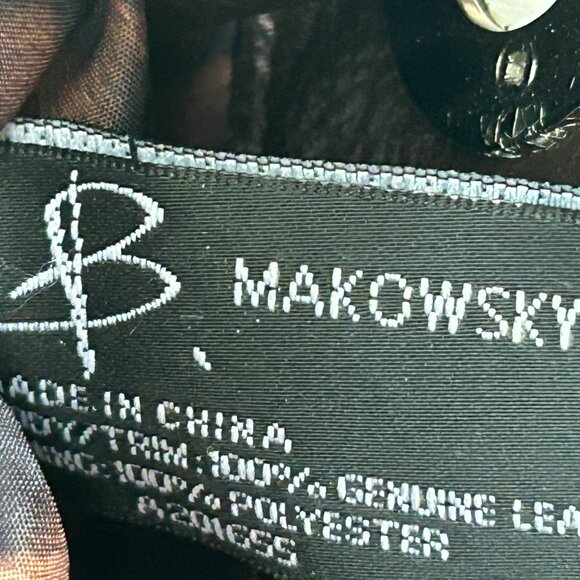 B. Makowsky Women's Leather Durango Shoulder Handbag KB8 Brown/Silver A201654 - Picture 11 of 14